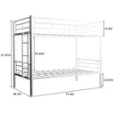 Metal Bunk Bed For Kids, Convertible Bedframe With Ladders & Guardrail by HouseOfZazla