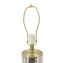 16x16x35 Gold Mirrored Glass Table Lamp with White Fabric Shade