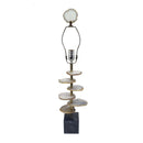 Smoke Agate-Slice Table Lamp with Marble Base