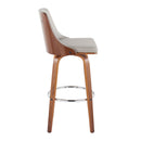 Gianna - Mid Century Modern Fixed Height Barstool With Swivel With Round Footrest (Set of 2) by HouseOfZazla