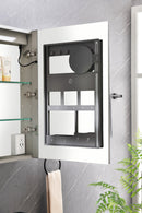 60in. W x 36 in. H LED Large Rectangular Aluminum Alloy Surface Mount Medicine Cabinet with Mirror