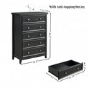 Modern 5-Drawer Black Dresser for Living Room Storage by HouseOfZazla