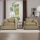Modern Classic Fabric Single Chair Deep Seat Sofa With Pillow by HouseOfZazla