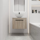 24" Modern Design Float Bathroom Vanity With Ceramic Basin Set, Wall Mounted White Oak Vanity With Soft Close Door, KD-PackingD-Packing Pieces