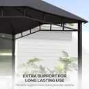 Outsunny - 10' x 10' Soft Top Patio Gazebo Outdoor Canopy With Unique Geometric Design Roof, All-Weather Steel Frame - Gray by HouseOfZazla