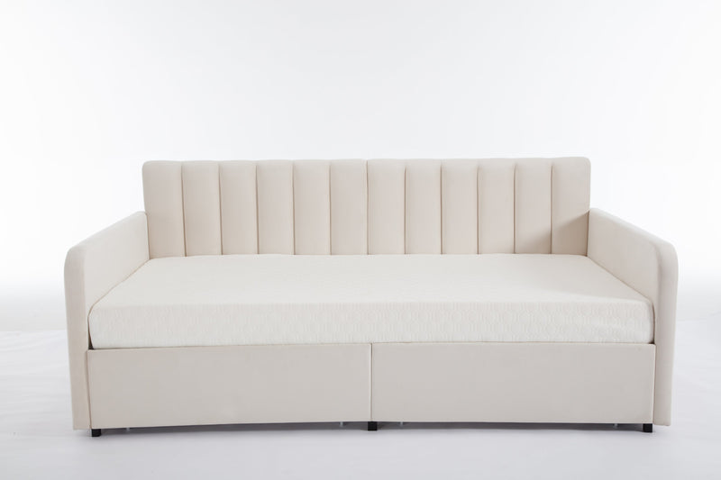 Walker Edison | Velvet Upholstered Daybed with Storage