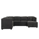 U-Shaped Sectional Sofa Pull Out Sofa Bed With Two USB Ports, Two Power Sockets, Three Back Pillows And A Storage Chaise For Living Room by HouseOfZazla