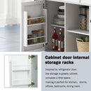 Kitchen Cart with Rubber wood Drop-Leaf Countertop ,Cabinet door internal storage racks,Kitchen Island on 5 Wheels with Storage Cabinet and 3 Drawers for Dinning Room,White by Montret