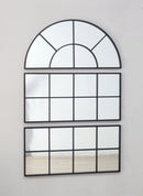 Large Arched Wall Mirror With 3 Separate Sections - Black by Unique Piece Furniture