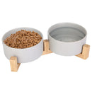 Ceramic Pet Bowls on Wooden Raised Stand by LJGDeals