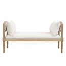 Upholstered Bench with Turned Legs & Side Cushions
