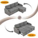 Convertible L Shaped Sofa Couch With Storage, Cup Holders, USB Ports by HouseOfZazla