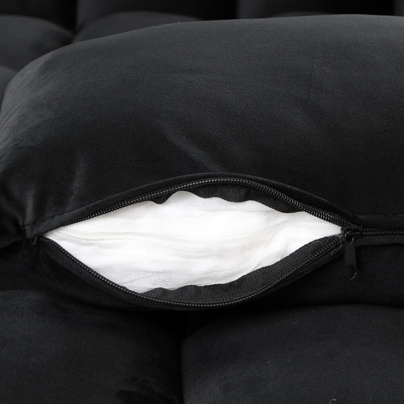 55.3" 4-1 Multi-functional Sofa Bed with Cup Holder and USB Port for Living Room or Apartments Black