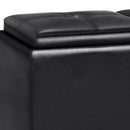 Avalon - Tray Storage Ottoman With Lift Up Lids - Midnight Black by HouseOfZazla