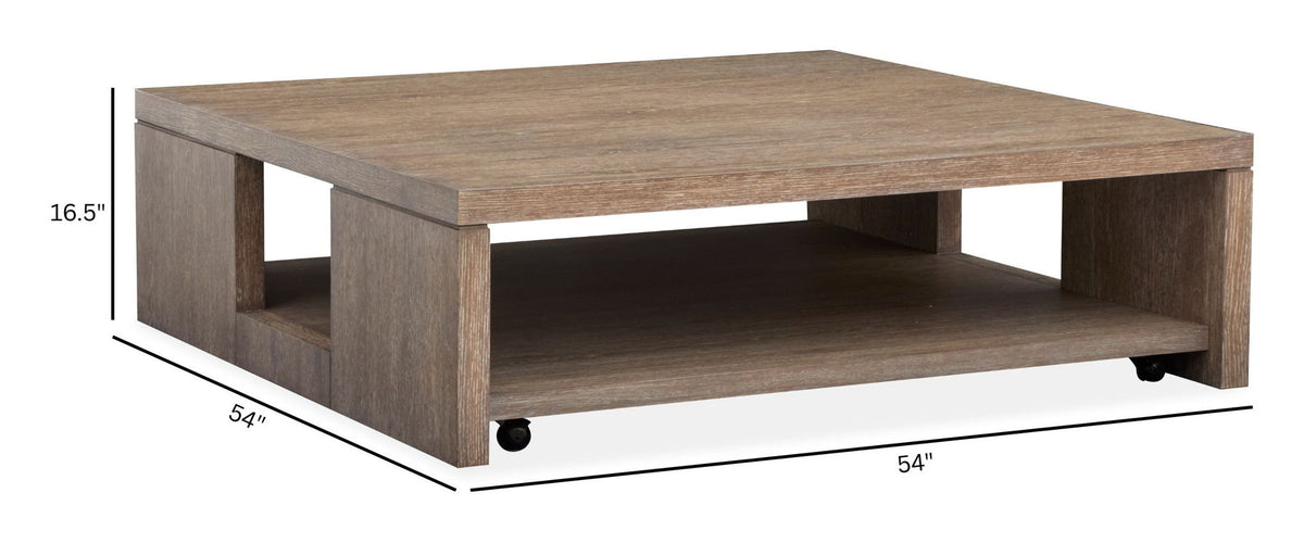 Cypress - Square Cocktail Table With Casters - Spiced Brown, photo 3 of 6