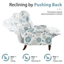 Push Back Recliner Chair Upholstered With Classic Wing Back And Solid Gourd-Shaped Legs by HouseOfZazla