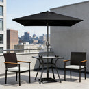 Set of 2 Patio Wicker Dining Chairs with Backrest and Armrests