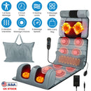 Full Body Electric Massage Mat Heating Vibration Massage Pad Cushion Back Massage Mattress Chair Pad with Neck massage Foot massage Head Pillow Inflat