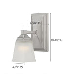 5"W 1-Light LED Bath Vanity Light Fixture Brushed Nickel Finish with Square Shade by LampsUSA