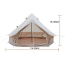 Oxford Bell Tent 13.1FT with Stove Jack for Family Camping