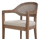 Americana - Mid-Century Modern Cane Back Dining Chair Textured Weave - Taupe Beige by HouseOfZazla