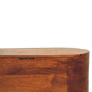 Solid Wood Chestnut Rounded Lid-Up Blanket Box