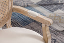French Vintage Upholstered Fabric Dining Armchair (Set of 2) - Beige by HouseOfZazla