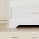 Modern 3 Drawer Bedroom Chest of Drawers with 8 Drawers Dresser, Clothes Organizer -Metal Pulls for Living Room, Bedroom, Hallway, White, 47.6" x 15.7" x 36.7"