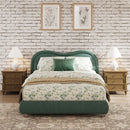 Upholstered Platform Bed Frame With Curved Headboard by HouseOfZazla