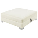 Cordelia - Square Ottoman - White by HouseOfZazla
