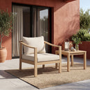 Acacia Wood Patio Furniture Club Chair with Soft Cushion by HouseOfZazla