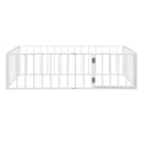 Metal Floor Bed Frame With Fence And Door by HouseOfZazla