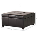 35inch Storage Ottoman, Large Square Ottoman Bench with Storage, Tufted Ottomans Footstool for Living Room