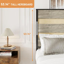 Queen Size Bed Frame with Headboard and 4 Storage Drawers, Queen Bed Frame with Charging Station and LED Lights, Wood Slats, Easy Assembly,No Box Spring Needed,Industrial Gray