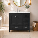 36" Black Bathroom Vanity with Ceramic Sink Combo
