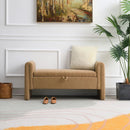 Modern Teddy Upholstered Large Bed End Bench With Arms And Storage by Unique Piece Furniture