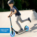 Portable Folding Sports Kick Scooter with LED Wheels-Blue