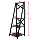 4-tier Leaning Free Standing Ladder Shelf Bookcase-White by LJGDeals