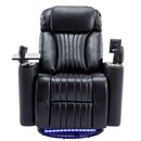 270° Power Swivel Recliner Home Theater Chair With Hidden Arm Storage, LED Light, Cup Holder, And Tray Table by HouseOfZazla