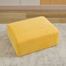 91.73" L-shaped Sofa Sectional Sofa Couch with 2 Stools and 2 Lumbar Pillows for Living Room, Yellow