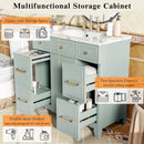 Bathroom Vanity With Ceramic Sink, Soft Close Doors, Adjustable Shelves by HouseOfZazla