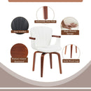 Mid Century Modern Bentwood Swivel Dining Chairs (Set of 2) - White / Walnut by HouseOfZazla