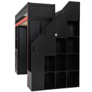 Gaming Loft Bed With Desk And Storage, LED Lights by HouseOfZazla