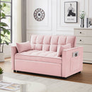 Modern Convertible Loveseat Futon Sofa With Pullout Bed, Reclining Backrest by HouseOfZazla