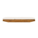Acacia Wood Chaise Lounge with Cushion - Teak Finish