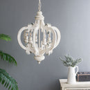 Farmhouse Chandelier, 6 Light Wood Chandelier Pendant Light Fixture With Adjustable Chain For Dining Room Living Room Entryway, Bulb Not Included by HouseOfZazla
