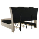 Lorient California King LED Upholstered Bed Ivory and Camel