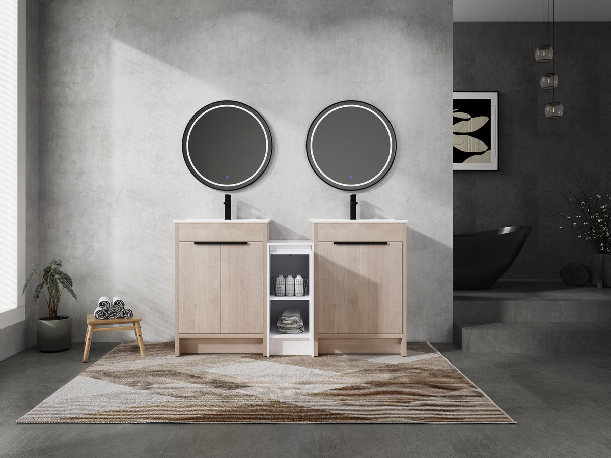 60 Inch Freestanding Bathroom Vanity with Ceramic Sink, photo 7 of 10