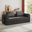 Convertible Sleeper Sofa Bed With Cylindrical Pillow, Fixed Shape Frame by Unique Piece Furniture