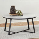 Donovan - Coffee Table With Round Top - White by HouseOfZazla